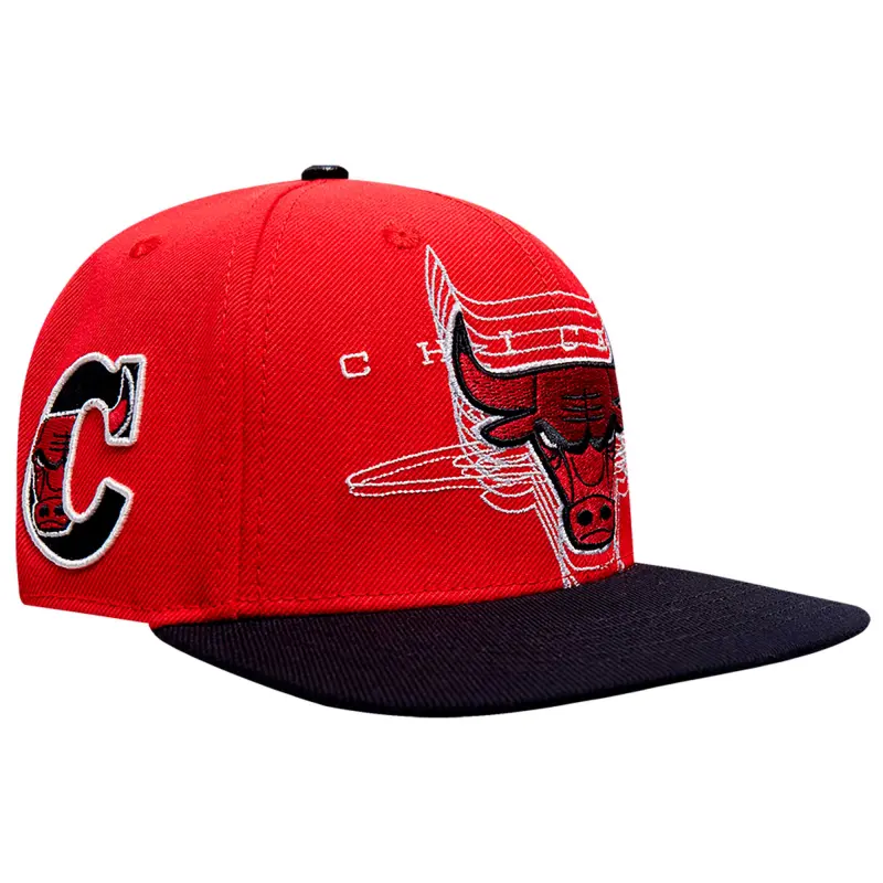 men8217s chicago bulls pro standard redblack logo morph snapback hat